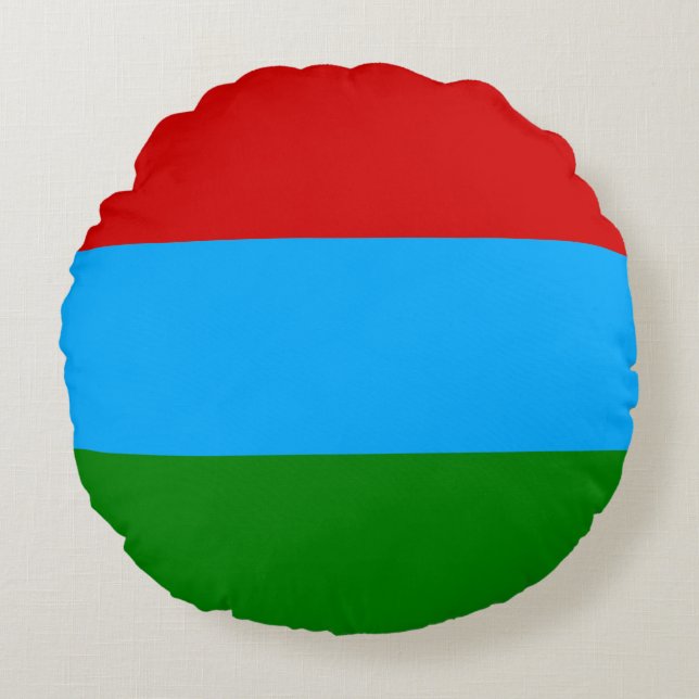 Coussins Ronds Drapeau de la République de Karelia (Devant)