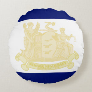 Coussins Ronds Drapeau de la ville de Newark (New Jersey)