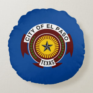 Coussins Ronds Drapeau de la ville d'El Paso (Texas)