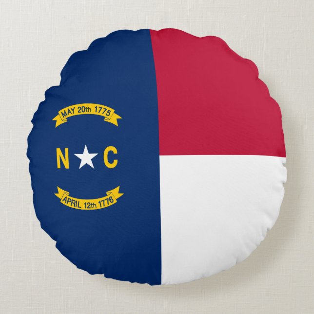 Coussins Ronds Drapeau de l'État de Caroline du Nord (Devant)