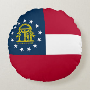 Coussins Ronds Drapeau de l'État de Géorgie