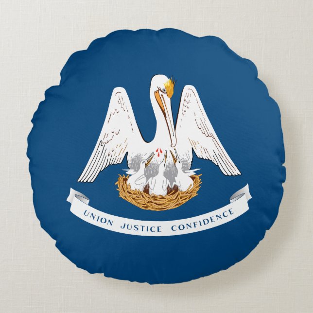 Coussins Ronds Drapeau de l'État de Louisiane (Devant)