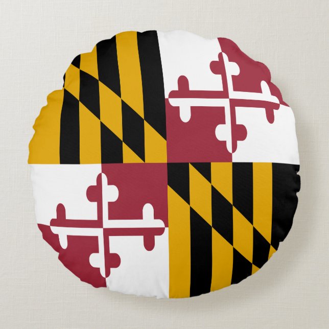 Coussins Ronds Drapeau de l'État du Maryland (Devant)