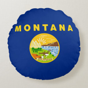 Coussins Ronds Drapeau de l'État du Montana