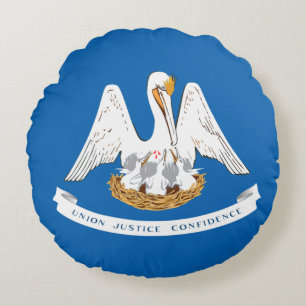 Coussins Ronds Drapeau de Louisiane