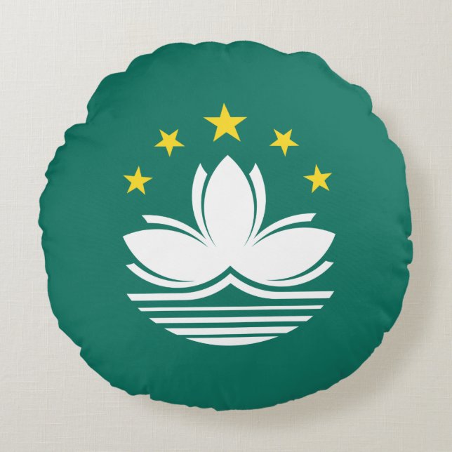 Coussins Ronds Drapeau de Macao (Devant)