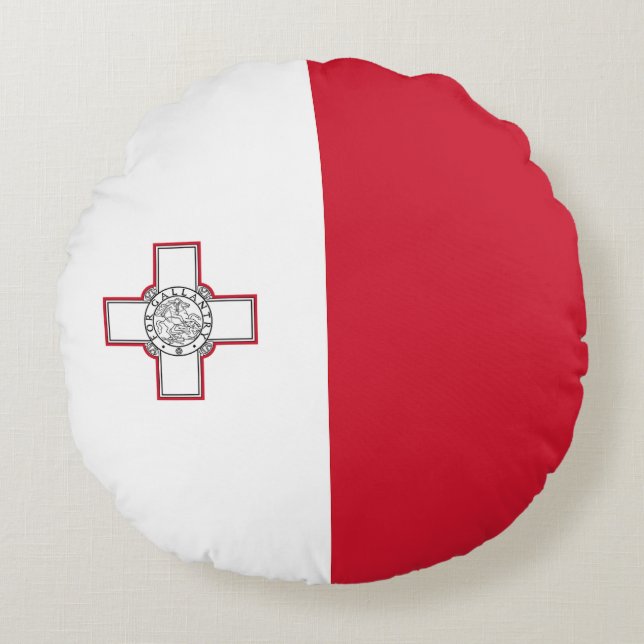 Coussins Ronds Drapeau de Malte (Devant)