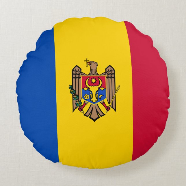 Coussins Ronds Drapeau de Moldova (Devant)