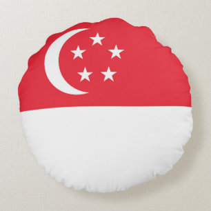 Coussins Ronds Drapeau de Singapour