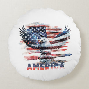 Coussins Ronds Drapeau des États-Unis. Amérique