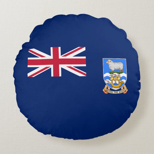 Coussins Ronds Drapeau des îles Falkland (Devant)