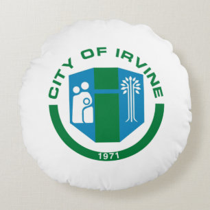 Coussins Ronds Drapeau d'Irvine (Californie)