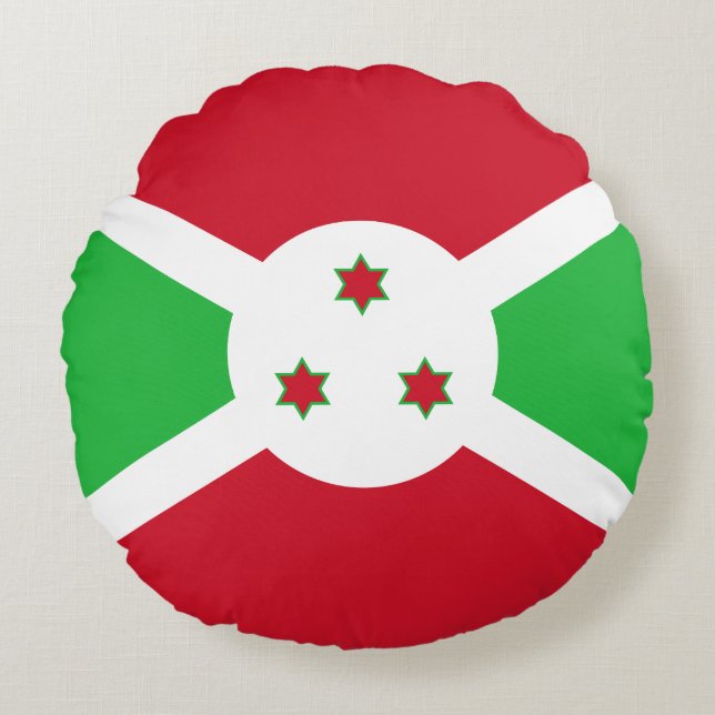 Coussins Ronds Drapeau du Burundi patriotique (Devant)