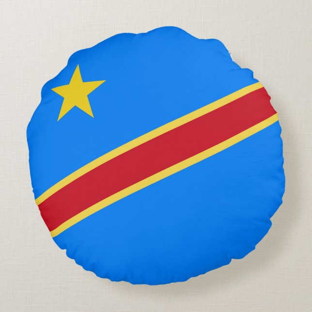 Coussins Ronds Drapeau du Congo (Dos)