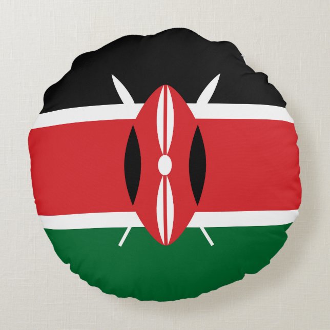 Coussins Ronds Drapeau du Kenya (Dos)