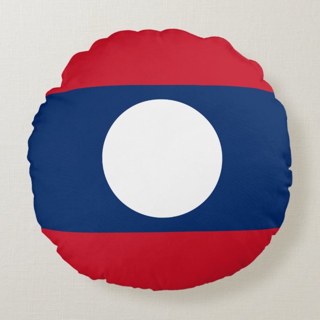 Coussins Ronds Drapeau du Laos (Devant)