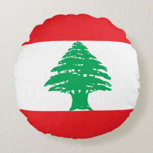 Coussins Ronds Drapeau du Liban