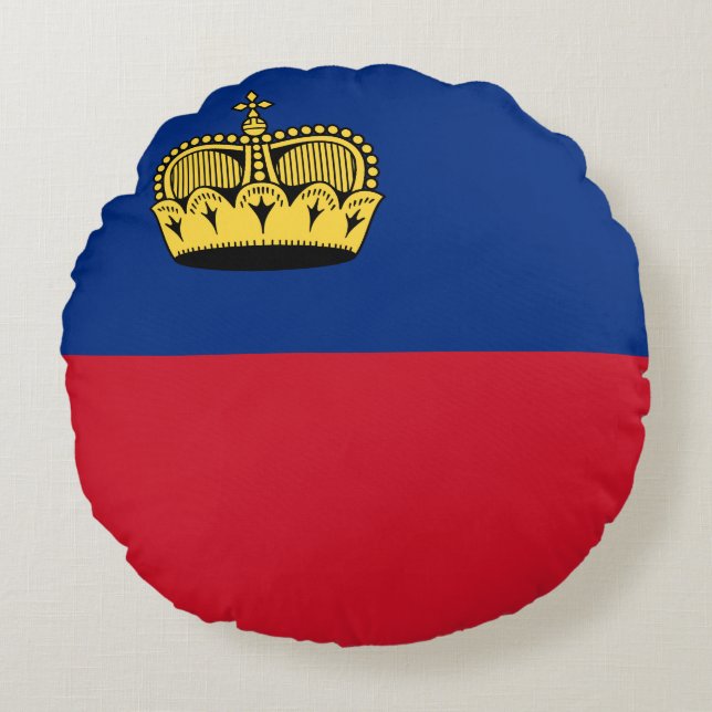 Coussins Ronds Drapeau du Liechtenstein (Devant)