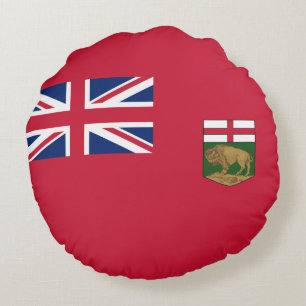 Coussins Ronds Drapeau du Manitoba