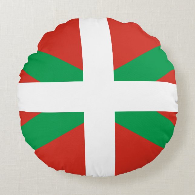 Coussins Ronds Drapeau du Pays basque (Devant)