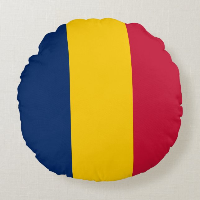 Coussins Ronds Drapeau du Tchad (Devant)