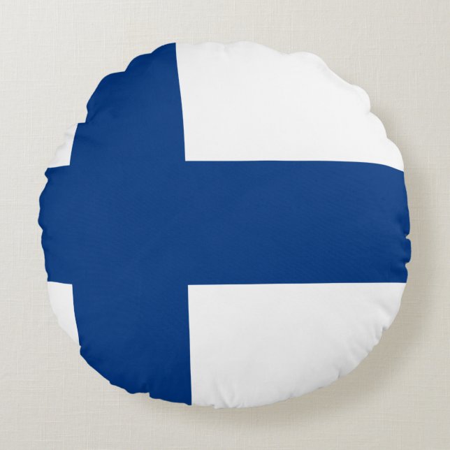 Coussins Ronds Drapeau finlandais (Devant)
