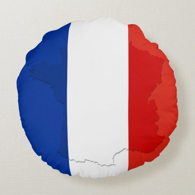 Coussins Ronds drapeau français (Dos)