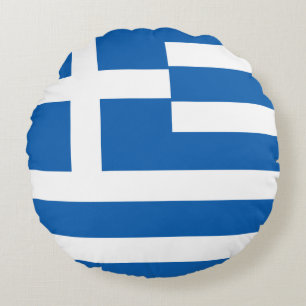 Coussins Ronds Drapeau grec