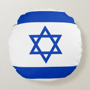 Coussins Ronds Drapeau Israël