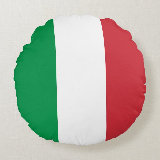 Coussins Ronds Drapeau Italie (Devant)