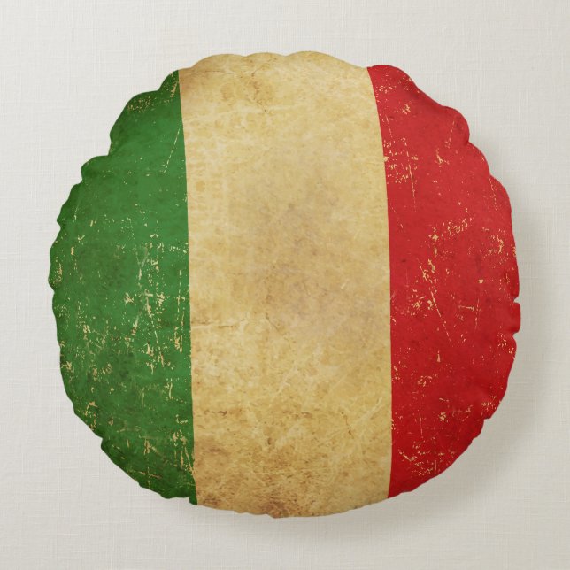 Coussins Ronds Drapeau italien Vintage Grunge Design (Devant)