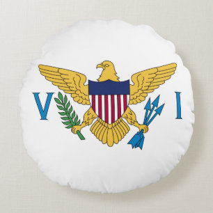 Coussins Ronds Drapeau patriotique des îles Vierges américaines