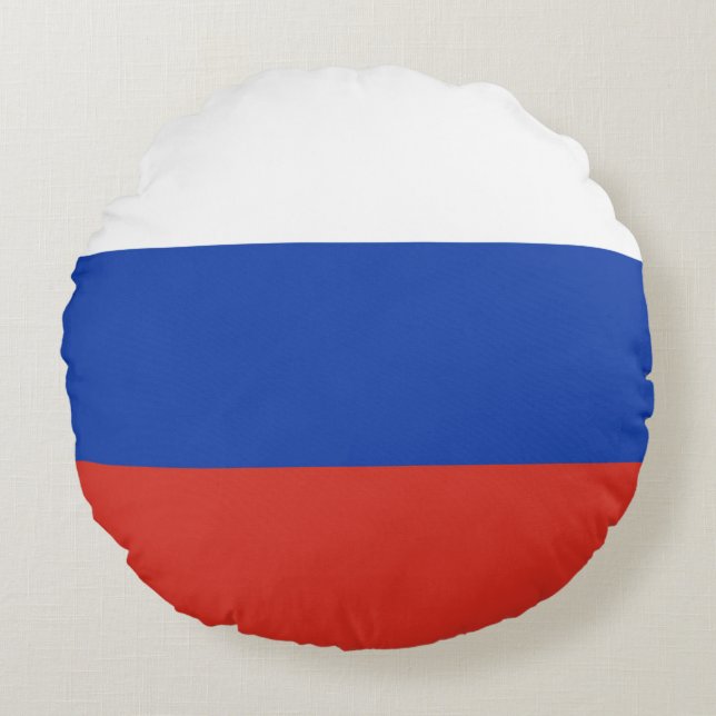 Coussins Ronds Drapeau Russie tricolore (Devant)