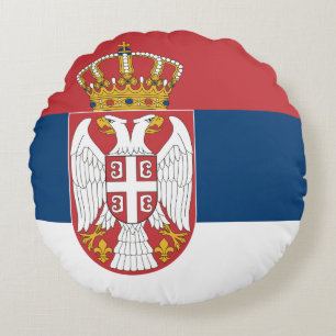 Coussins Ronds Drapeau serbe