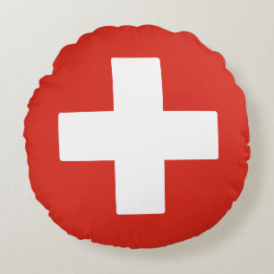 Coussins Ronds Drapeau suisse