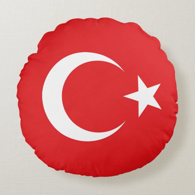 Coussins Ronds Drapeau Turquie (Devant)