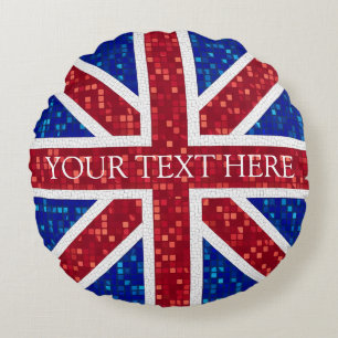 Coussins Ronds Drapeau Union Jack Grande-Bretagne
