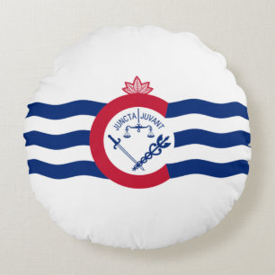 Coussins Ronds Drapeau urbain de Cincinnati (Ohio)