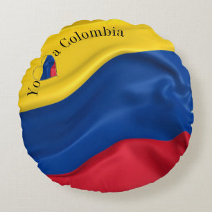 Coussins Ronds Drapeau Yo Amo A Colombia