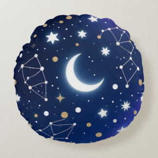 Coussins Ronds Dreamy Starry Night Sky Thaillow Oreiller - Célest