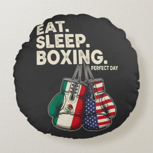 Coussins Ronds drôle manger dormir répéter boxe