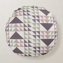 Dusty Rose Geometric Quilt Pattern Throw Pillow