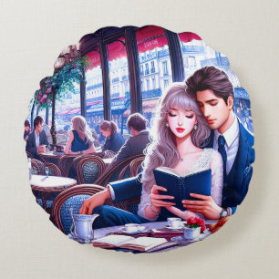 Coussins Ronds Elégant Café Parisien Date : Une escapade romantiq