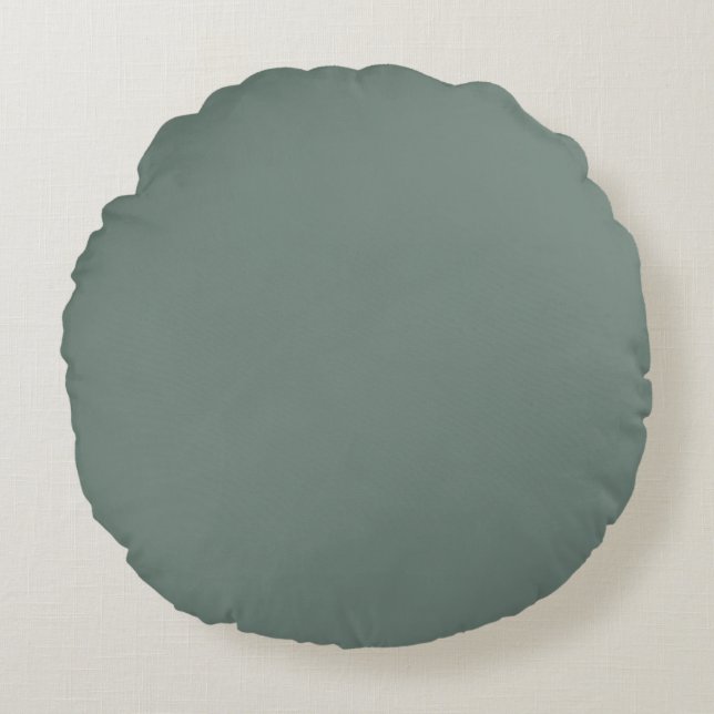 Coussins Ronds Élégant couleur foncée vert foncé (Devant)