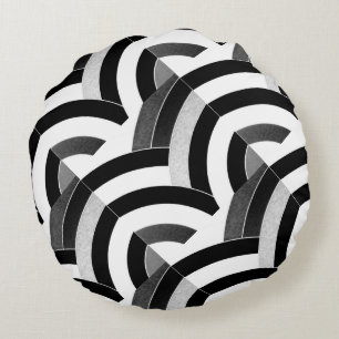 Coussins Ronds élégant et élégant chevron contemporain