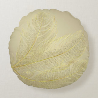 Coussins Ronds Elegant Feather Design For Luxurious Celebrations