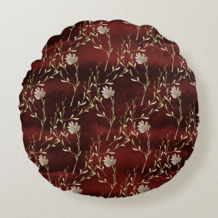 Coussins Ronds Élégant floral de Bourgogne