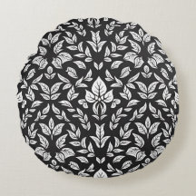 Élégant Motif à feuilles noires et blanches