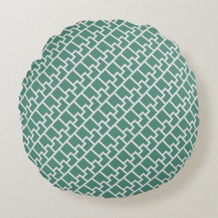 Coussins Ronds Élégant motif géométrique vert sauge