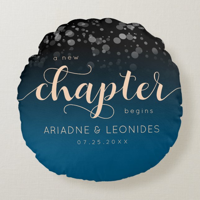 Coussins Ronds Elégante Pêche Océanique Bleu Mariage Un Nouveau C (Devant)